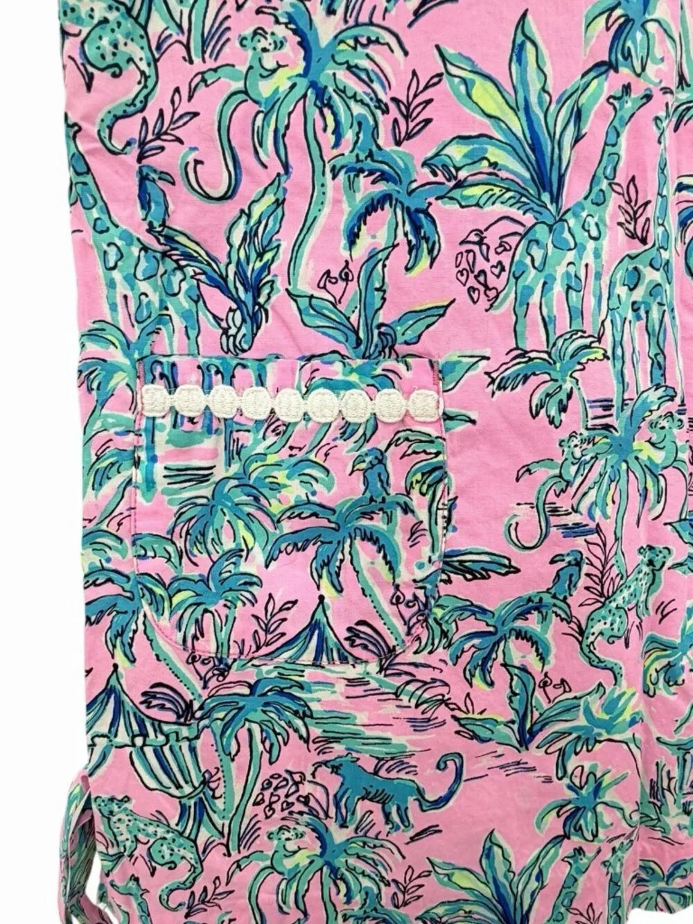LILLY PULITZER Girl's Pink Jungle Animals Sleeveless Classic Shift Dress 8